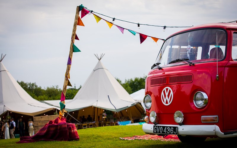 Ashbarton Estate - Ash Barton Estate Wedding Venue festival marquee vw camper van