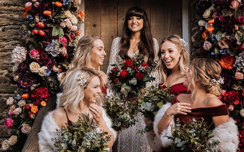 Ashbarton Estate - Ash Barton wedding venue Devon boho bride flower arch