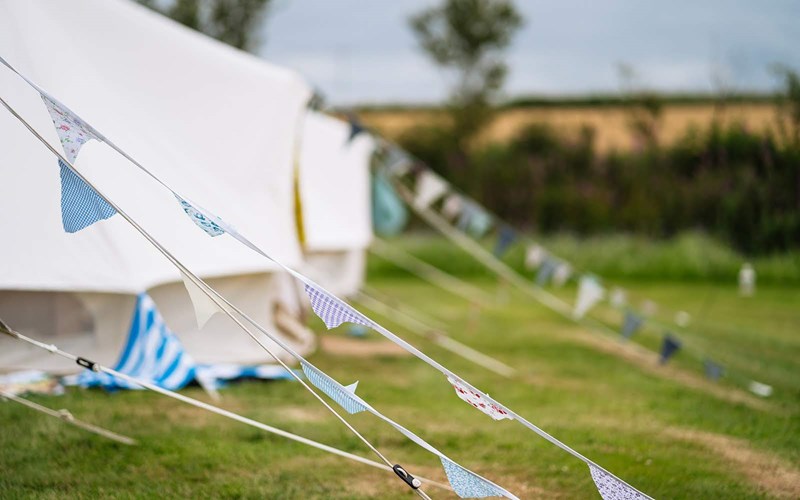 Ashbarton Estate - Ash Barton wedding venue Devon festival bunting