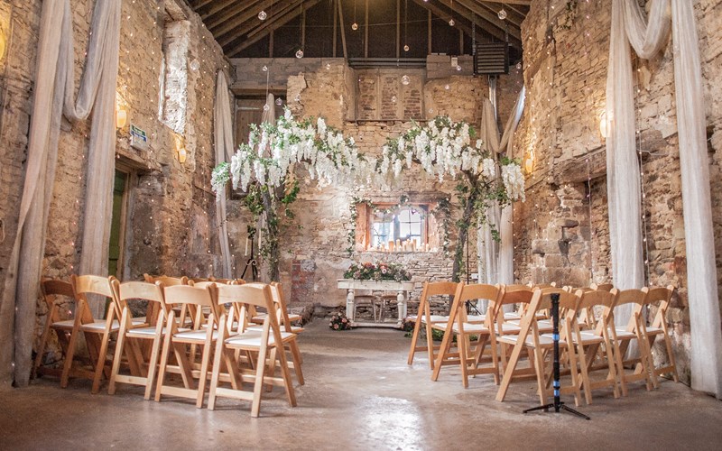 Ashbarton Estate - Ash Barton wedding venue Devon flower arch boho