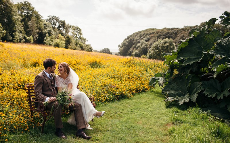 Ashbarton Estate - Ash Barton wedding venue Devon wild flower meadow wedding