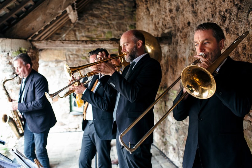 New Orleans brass band at Ash Barton Devon
