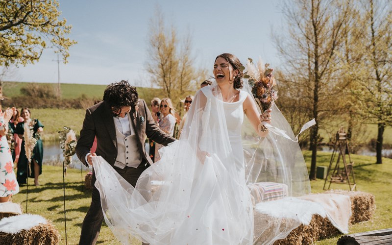 Ashbarton Estate - Bride and groom at Ash Barton wedding venue Devon 