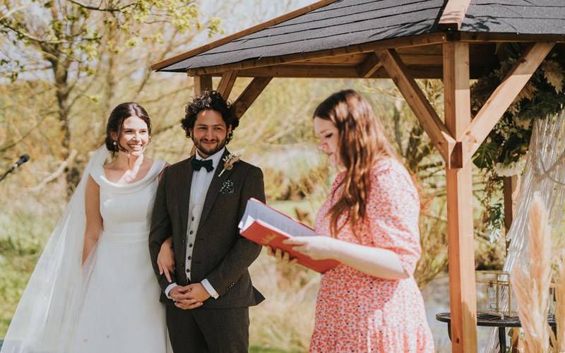 Ashbarton Estate - Bride and groom under old oak tree at Ash Barton wedding venue Devon