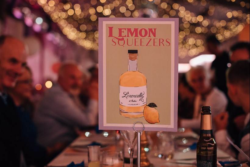 Lemon Squeezers sign at Ash Barton wedding venue Devon